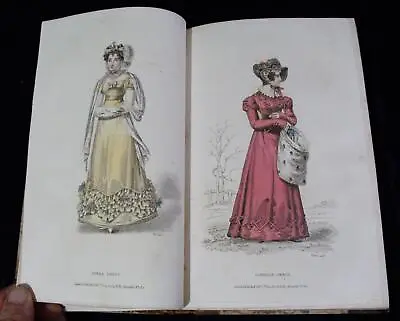 La Belle Assemblee Vols 29 & 30 1824 Regency Women's Fashion 24 H/col Plates • $560.05