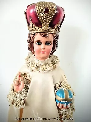 Vintage 1960's Infant Of Prague Chalkware Religious Statue • $74.99