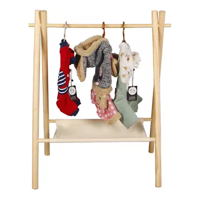 Childrens Clothes Rail Coat Rack Kids Wooden Hanging Dress Up Wardrobe Storage • £19.99