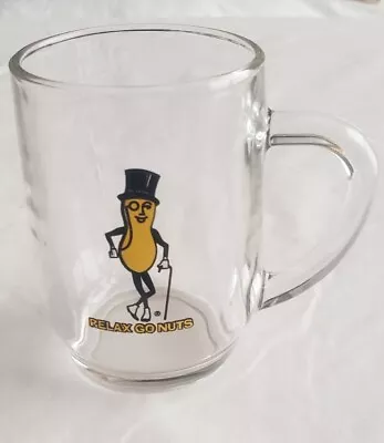 Mr. Peanut Clear Beer Mug! 4 Inches! Drinking Glass! Relax Go Nuts • $5.99