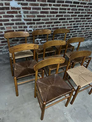 8 Börg Rush Dining Chairs  Vintage Mid Century Danish • $2500