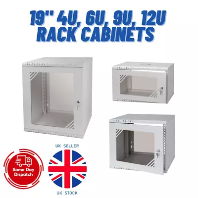 £69.99 • Buy 19  4U 6U 9U 12U Network Data Cabinet Comms Wall Rack Patch Panel Switch LAN