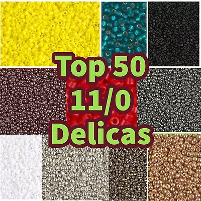 Miyuki 11/0 Delica Beads - Choose From The Top 50 Colours - In 5.2g Packs • £3.74