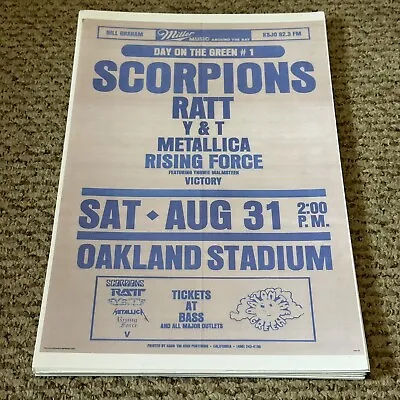 Scorpions Metallica Oakland Stadium Bill Graham Poster 11 X 17 (347) • $10.75