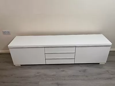 IKEA BESTA White TV UNIT WITH STORAGE In Mint Condition • £100