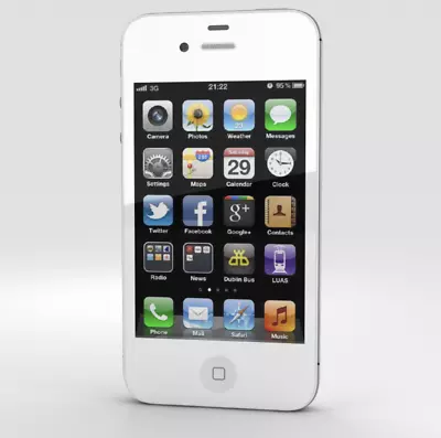 Apple IPhone 4s 8GB Smartphone White CRACKED BACK Faulty Power Button • £8.99