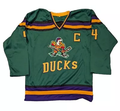 Les Averman #4 Mighty Ducks Movie Hockey Captains Jersey 90 Player Uniform LARGE • $44.99