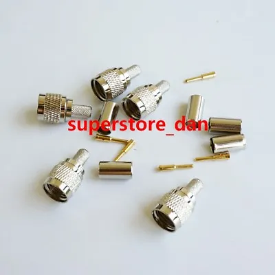 MINI UHF Crimp Male Plug RG58 RG142 RG400 LMR195 LMR200 Cable Lot RF Connector  • $1.61