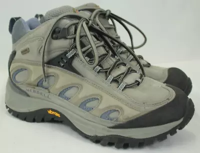 Merrell Radius Mid Waterproof Grey Women's Suede Leather Boots Size 9 Vgc! • $46.05