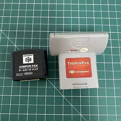 OEM Nintendo 64 N64 Jumper Pack NUS-008 Black Jumper Pak W/ Tremorpak H3B3 • $14.95