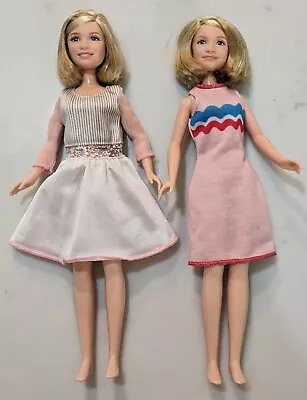 VINTAGE 90s Barbie Doll Mary-Kate & Ashley Olsen Twins W Clothes Lot Full House • $19.99