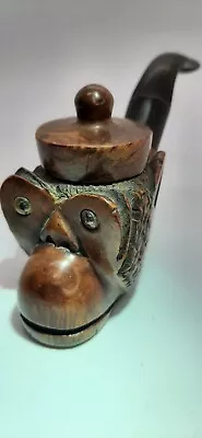 Vintage Wally Frank Briar Wood Monkey Head Smoking Pipe W/ Hat Lid Made In Italy • $49.99