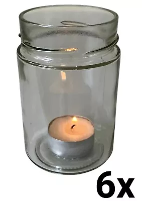 Glass Tealight Holder Clear Bud Vase Wedding Round Centrepiece Florist Jar Event • £17.49