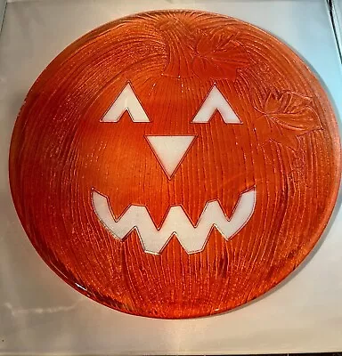 Vintage L.E.Smith Glass Co. Pumpkin 🎃 Jack O’lantern Cookie Plate Halloween • $30