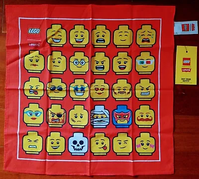 NEW Limited Edition Levis X LEGO Red Cotton Square Bandana Scarf Handkerchief • $19.50