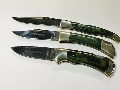 3x WINCHESTER Knife  Green No01658/01634/02026 - 1960/70s German Hunting NEW • $419.54