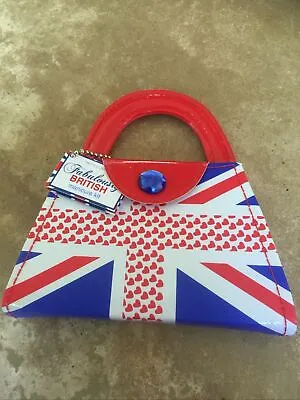 Jubilee Gift!! Manicure Set In Handbag Shaped Case Union Jack Design Travel Size • £5