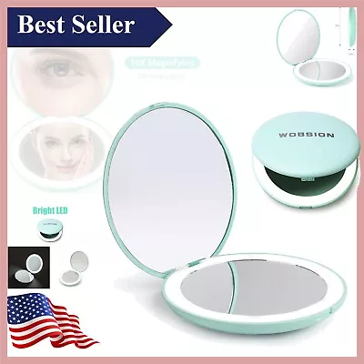 Elegant 1x/10x Magnifying Makeup Mirror With Folding Design LED Illumination • $19.95