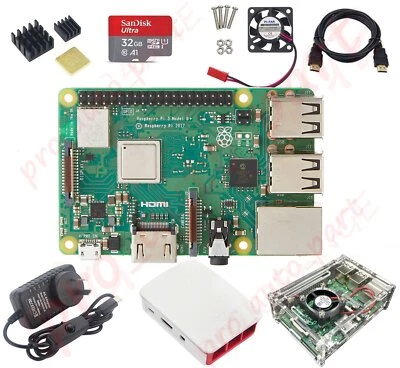 $199.19 • Buy 8 In 1 Kit Raspberry Pi 3 Model B+ Plus Module Two Cases HDMI&Sandisk 32G Card