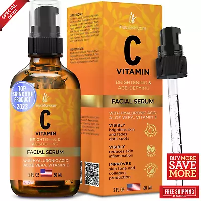 Vitamin C Serum For Face With Hyaluronic Acid Vitamin E Best Skin Anti-Aging 2oz • $14.99