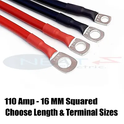 £8.39 • Buy 110 Amp Car Battery Power Earth Cable Choose Colour Length Terminal Hole Sizes 