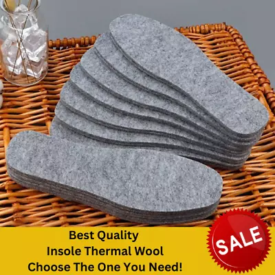 Insole Thermal Wool 3/5Pair Warm Felt Insoles Thicken Men Women Shoes Breathable • $7.50