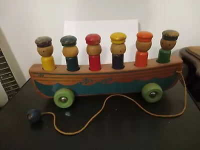 Old Wooden Holgate Pull Toy Boat 130 • $15