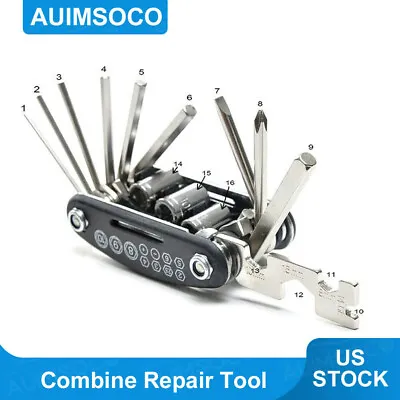 $18.79 • Buy Universal Motorcycle Accessories Multi Repair Tool Hex Key Folding Screwdriver