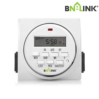 BN-LINK Heavy Duty Digital Electric Programmable Dual Outlet Timer Plug Indoor • $12.99