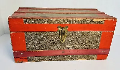 Flat Top Wood Doll Or Salesman Sample Trunk As Acquired Vintage Antique • $24.95