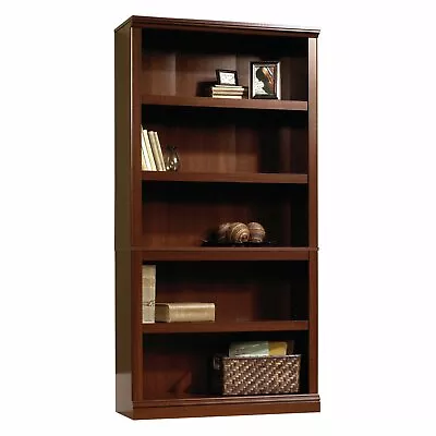 Cherry Finish Wooden 5 Shelf Bookcase Bookshelf Tier Cabinet Storage Home Office • $232.90