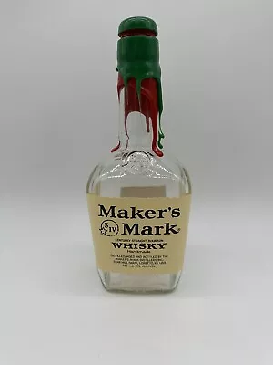 Makers Mark Christmas/Holiday Wax Red & Green Empty Bottle KY Bourbon • $35