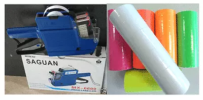 MX-6600 10 Digits 2 Lines Price Tag Gun Labeler +1 Ink + 5000 White Tags • $22.95
