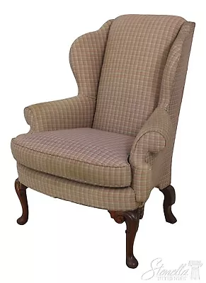 59008EC: KINDEL Queen Anne Mahogany Wing Back Chair • $895