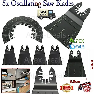 5 X Multi Tool Blade Set For Dewalt Bosch Makita Oscillating Saw Cutting Metal.. • £6.54