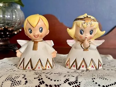 Vintage 1950’s Lefton Blonde Girl/Boy Christmas Angel Salt & Pepper Shakers • $44