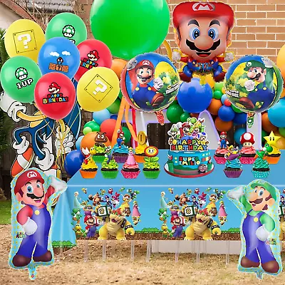 Super Mario Party Supplies For Kids Birthday Mario Bros Birthday Party Suppli • $20.63