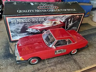 Vintage Jim Beam Red 1974 Mercedes Benz 450SL EMPTY Decanter 1986 Original Box • $35.99