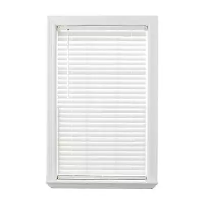  2  Cordless Faux Wood Horizontal Blinds Antique White 23x64 • $24.54