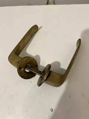 £25 • Buy Vintage Solid Art Deco Brass Door Handles Mid Century 