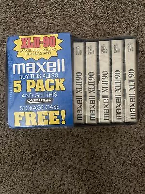 5 New Sealed Maxwell XL Ll 90 Blank Cassettes High Bias Audio 5 Pack With Case • $40