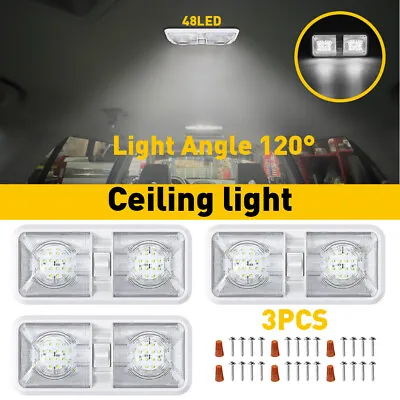 3 Pack 12V 48 LEDs RV Ceiling Dome Light RV Interior Lighting For Trailer Camper • $32.29
