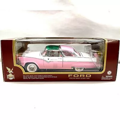 Road Legends 1:18 1955 Ford Fairlane Crown Victoria Diecast Metal Pink Whi 92138 • $24.50