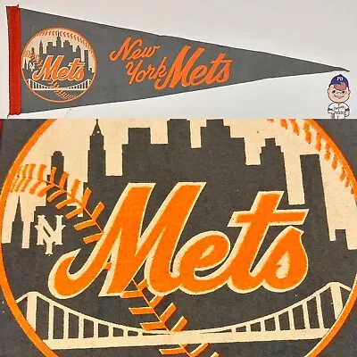 1960s New York Mets Metropolitan Vintage Pennant MLB Baseball NY Metro 8.5x26 • $64.95