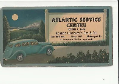 ATLANTIC SERVICE CENTER GAS & OIL 1687 5TH AVE McKEESPORT PA. VINTAGE  POSTCARD • $12.49