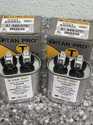 TitanPro TOCF4 HVAC Motor Run Oval Capacitor. 4 MFD/UF 440/370 V. 2-PACK • $24