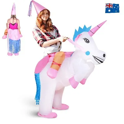 $24.99 • Buy Inflatable Unicorn Costume Suit Adult Ride Novelty Fancy Dress Party Outfit Fan