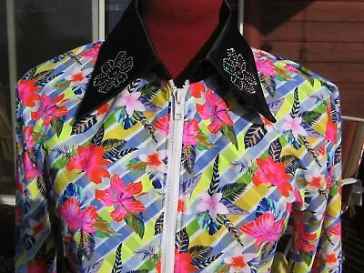 Women M 36 COLOR Western Show Shirt Rail Pleasure  Jacket Horsemanship  SALE • $75