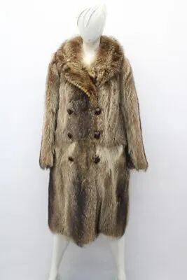 Mint Natural Raccoon Fur Coat Jacket Women Woman Size 10 Medium • $295