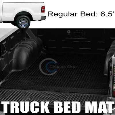 Fits 04-14 Ford F150 6.5 Ft Blk Rubber Diamond Truck Bed Trunk Mat Carpet Liner • $91.95